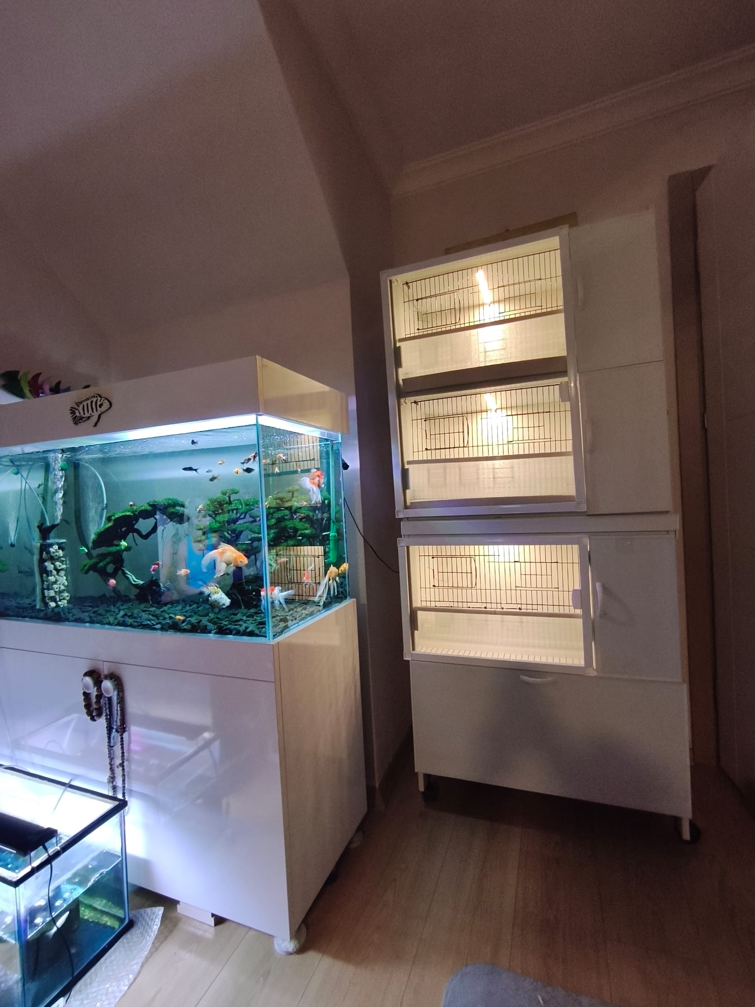 MODEL PDM03Y - 3'lü DOLAP - PVC KUŞ DOLABI - DOLAP KAFES - PVC KAFES - SALMA KAFES - ÇOK AMAÇLI DOLAP