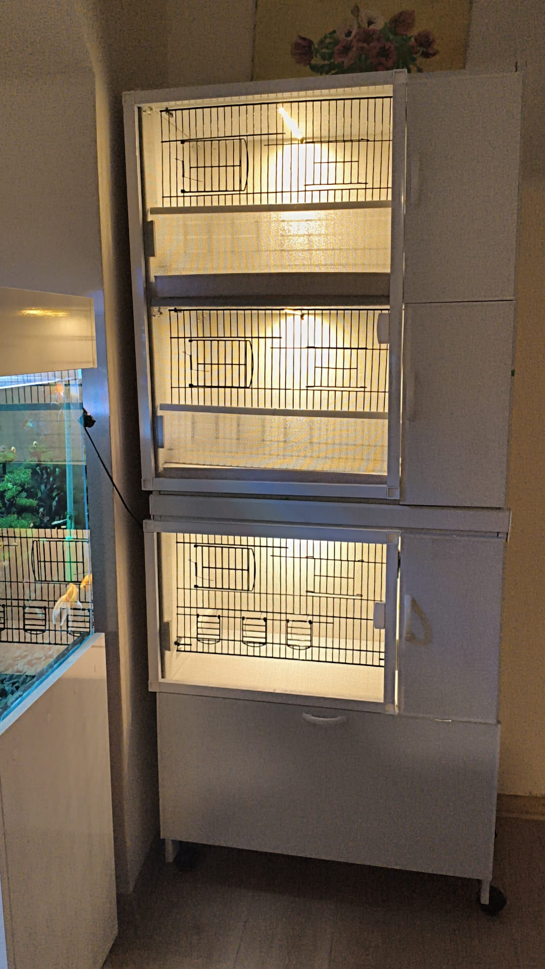 MODEL PDM03Y - 3'lü DOLAP - PVC KUŞ DOLABI - DOLAP KAFES - PVC KAFES - SALMA KAFES - ÇOK AMAÇLI DOLAP