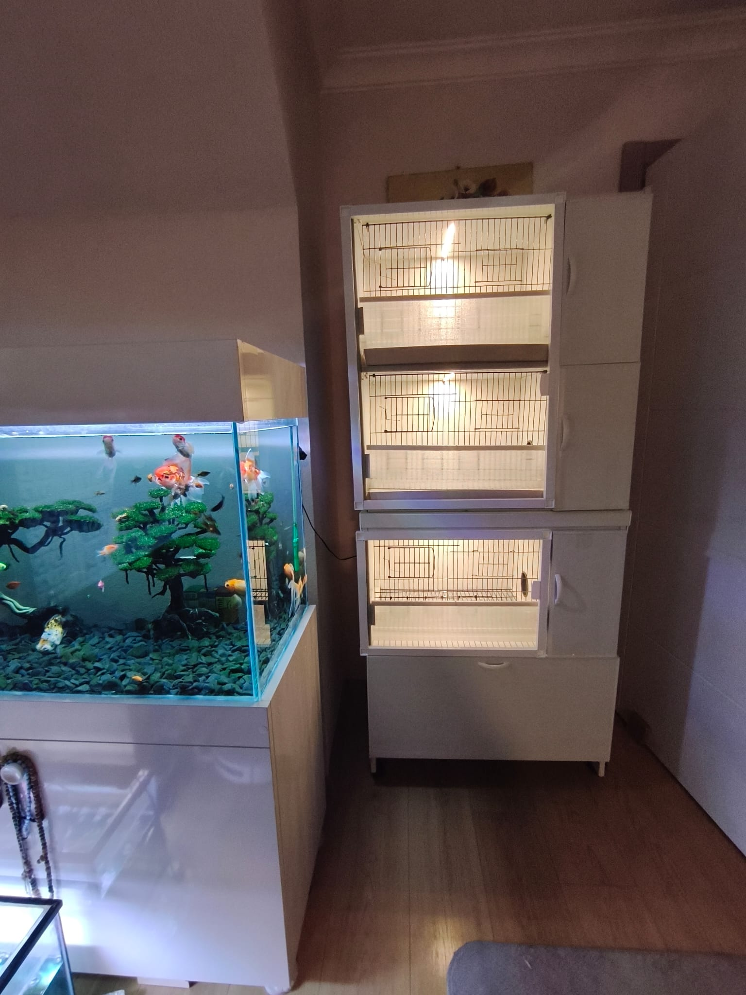 MODEL PDM03Y - 3'lü DOLAP - PVC KUŞ DOLABI - DOLAP KAFES - PVC KAFES - SALMA KAFES - ÇOK AMAÇLI DOLAP