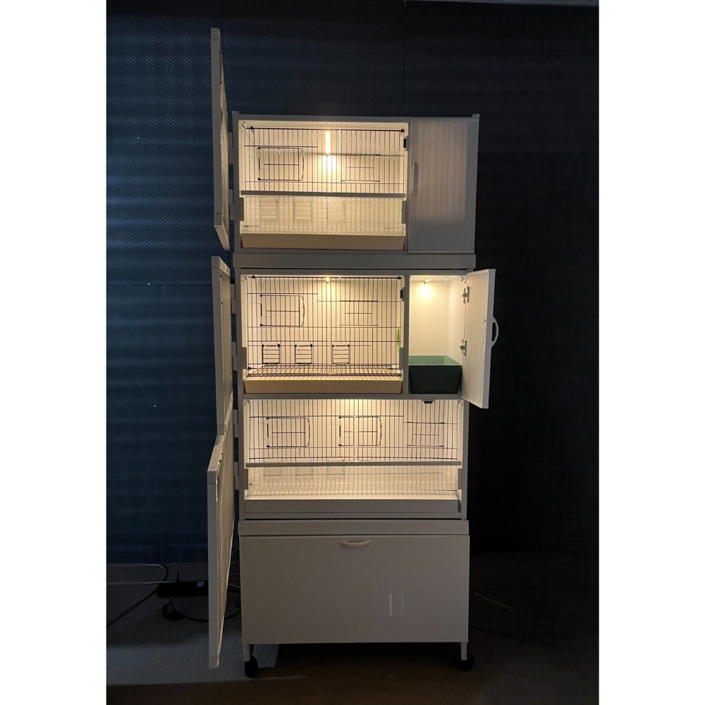 MODEL PDM03YS (SALMALI) 3 lü DOLAP - PVC KUŞ DOLABI - DOLAP KAFES - PVC KAFES - SALMA KAFES - ÇOK AMAÇLI DOLAP