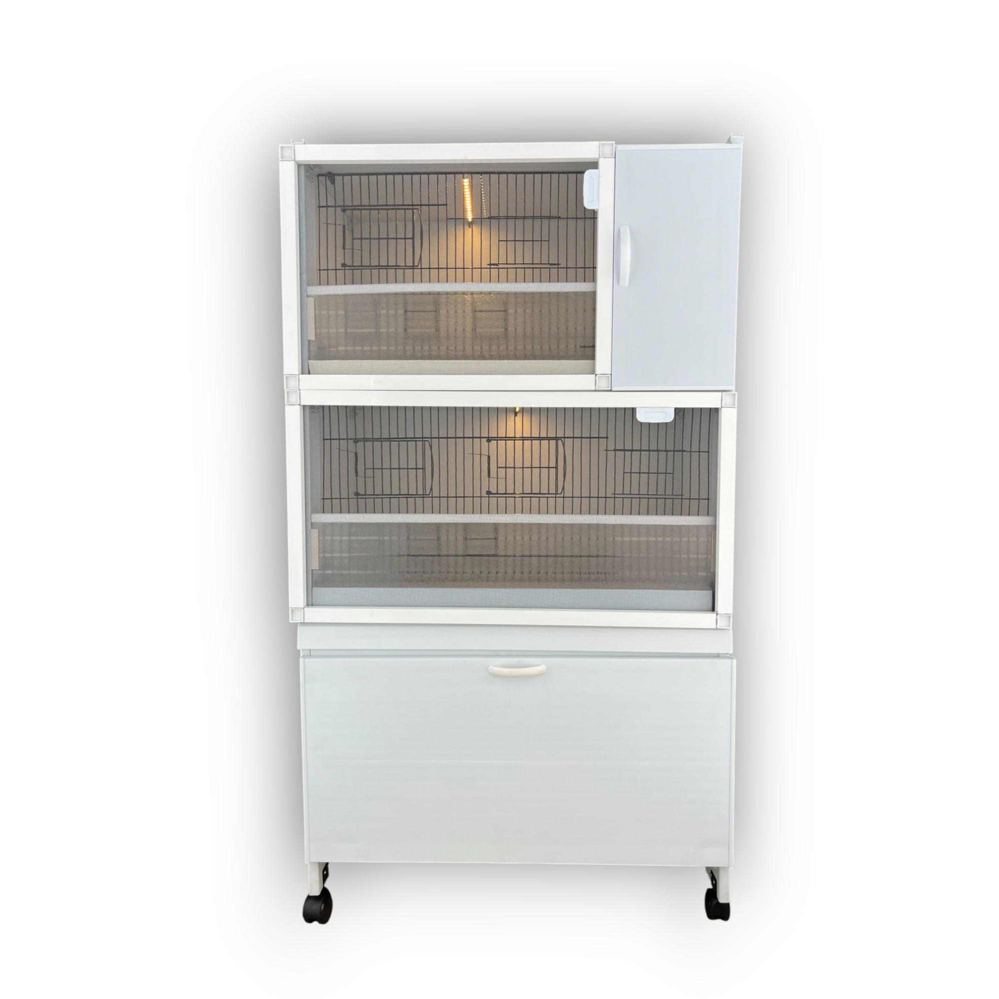 MODEL PDM02YS (SALMALI) - 2'li DOLAP - PVC KUŞ DOLABI - DOLAP KAFES - PVC KAFES - SALMA KAFES - ÇOK AMAÇLI DOLAP