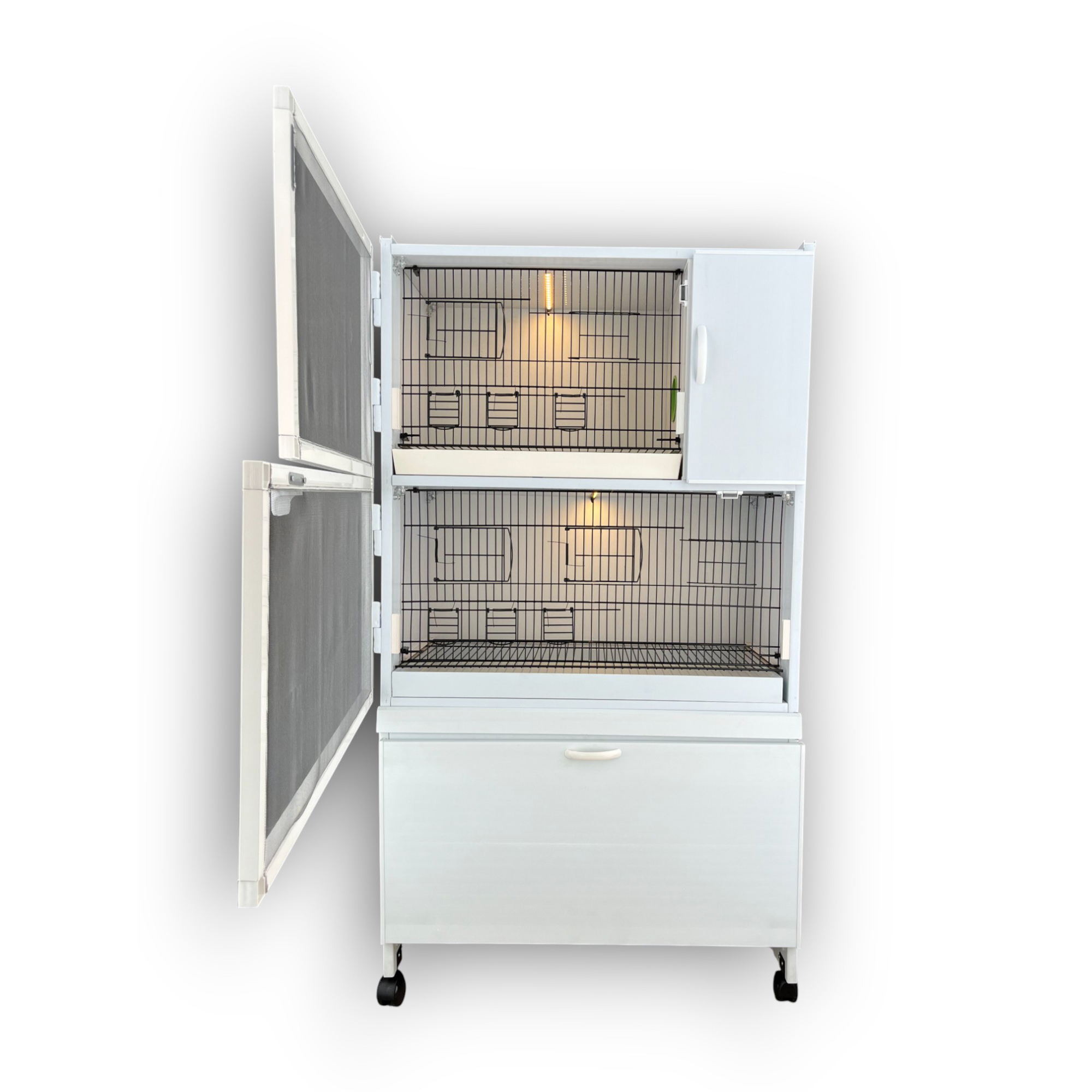 MODEL PDM02YS (SALMALI) - 2'li DOLAP - PVC KUŞ DOLABI - DOLAP KAFES - PVC KAFES - SALMA KAFES - ÇOK AMAÇLI DOLAP