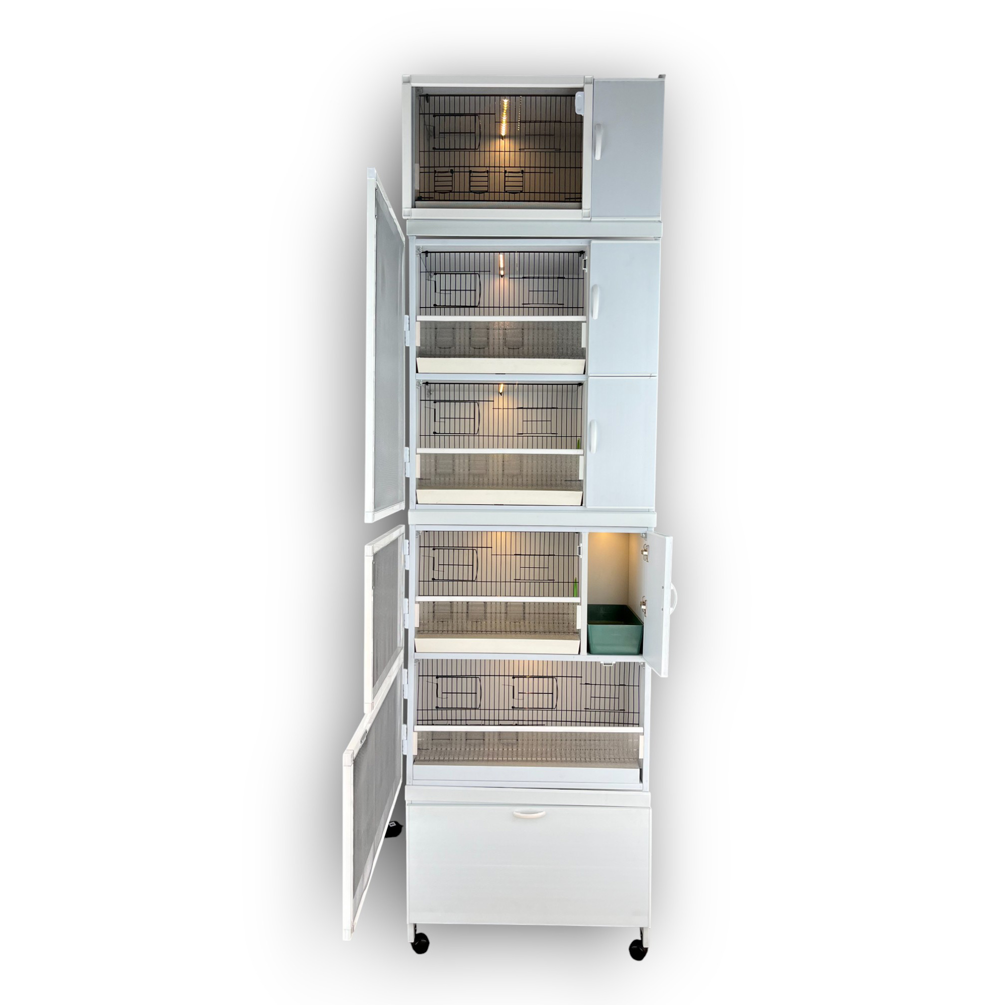 MODEL PDM05Y - 5'li DOLAP - 5 RAFLI DOLAP - PVC KUŞ DOLABI - DOLAP KAFES - PVC KAFES - SALMA KAFES - ÇOK AMAÇLI DOLAP