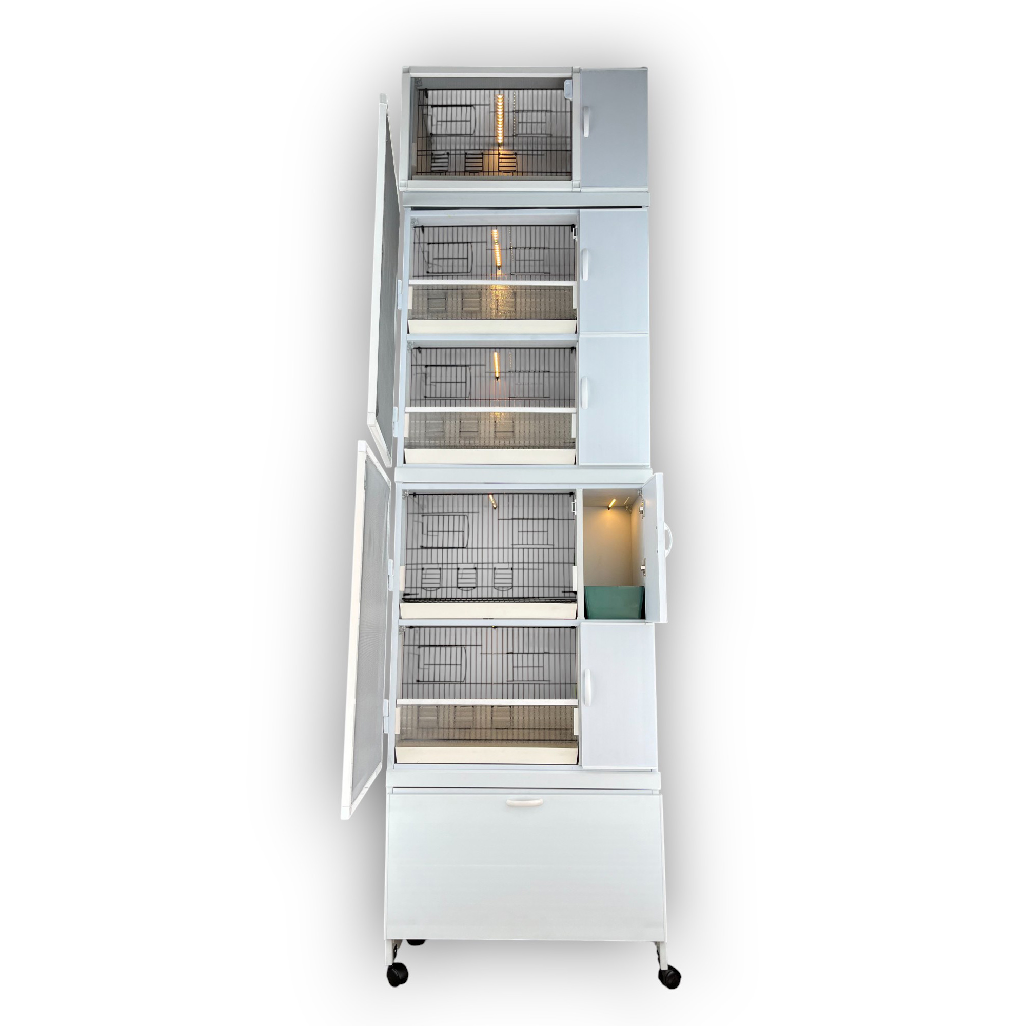 MODEL PDM05Y - 5'li DOLAP - 5 RAFLI DOLAP - PVC KUŞ DOLABI - DOLAP KAFES - PVC KAFES - SALMA KAFES - ÇOK AMAÇLI DOLAP