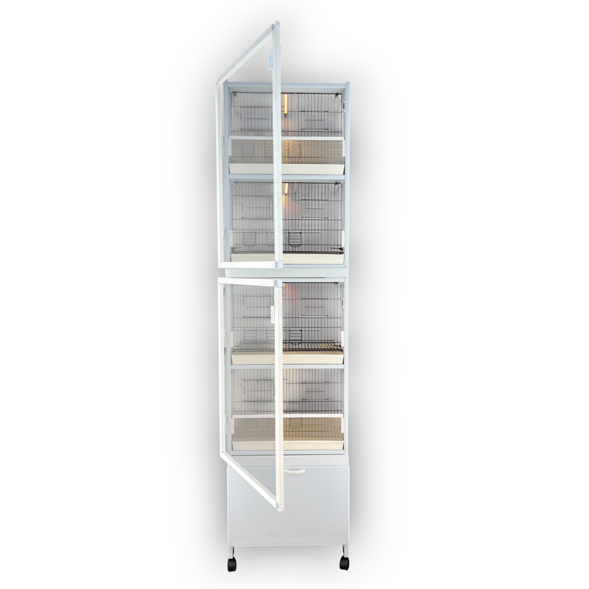 MODEL PDM01 - 4 lü PLASTİK DOLAP - PVC KUŞ DOLABI - DOLAP KAFES - PVC KAFES - SALMA KAFES - ÇOK AMAÇLI DOLAP