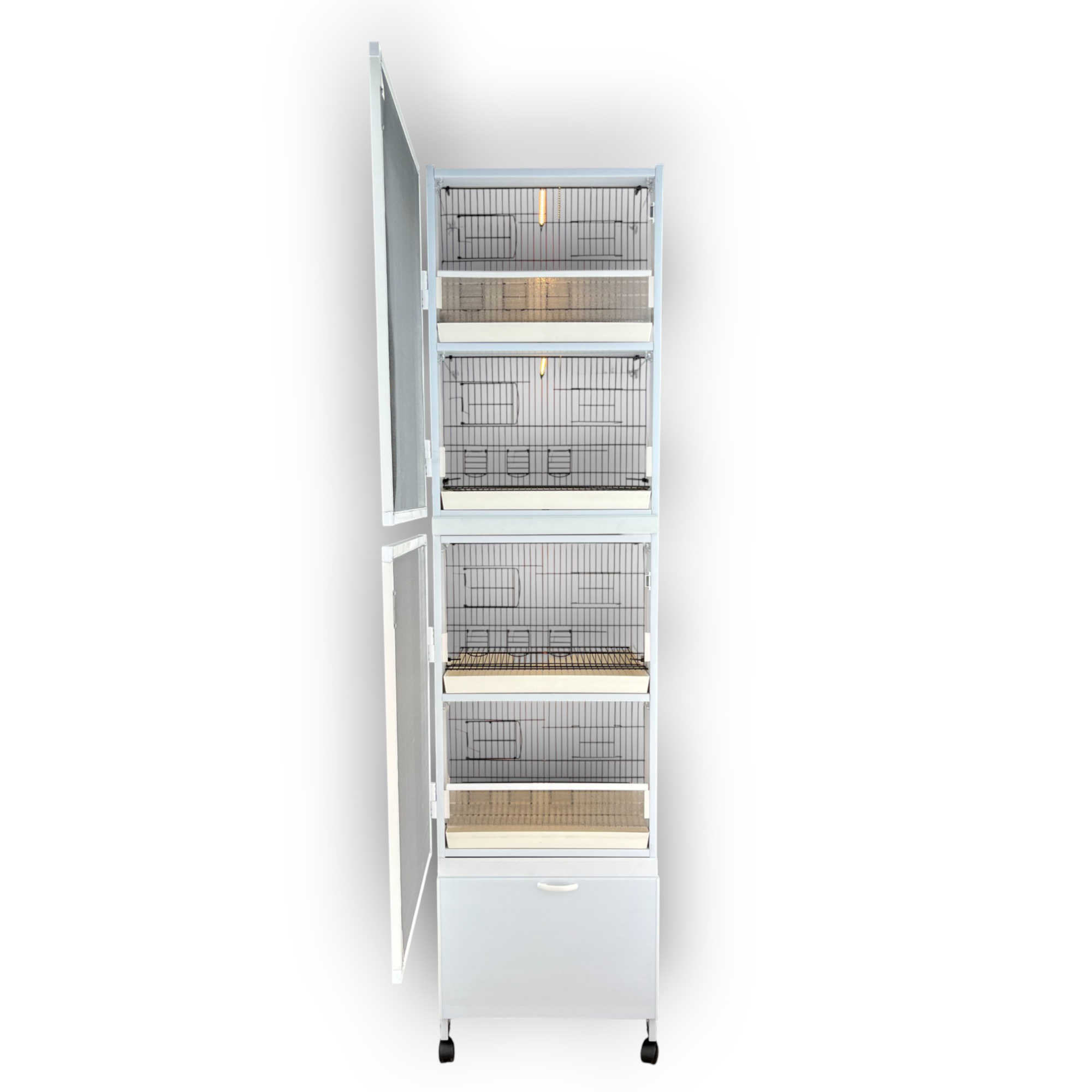 MODEL PDM01 - 4 lü PLASTİK DOLAP - PVC KUŞ DOLABI - DOLAP KAFES - PVC KAFES - SALMA KAFES - ÇOK AMAÇLI DOLAP