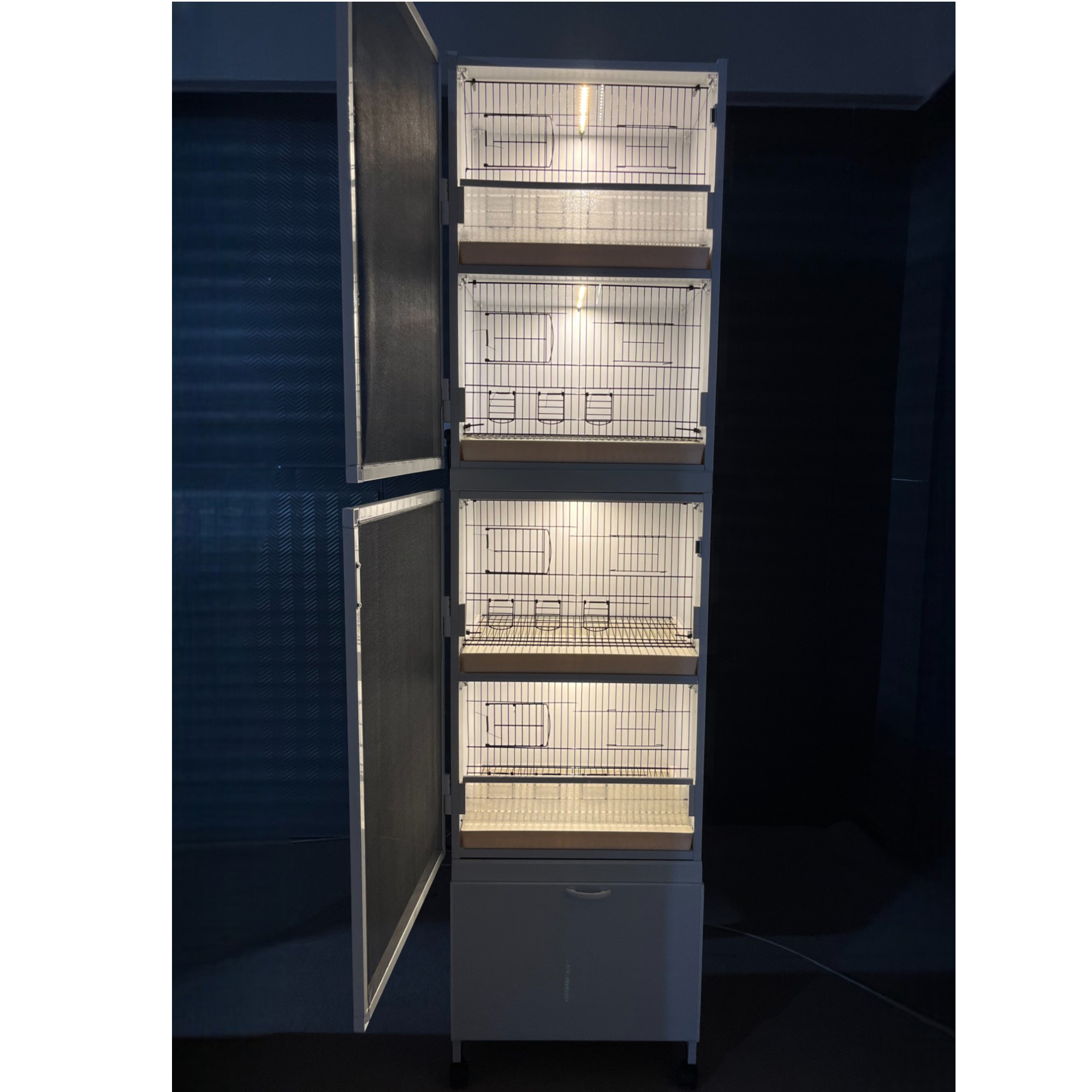 MODEL PDM01 - 4 lü PLASTİK DOLAP - PVC KUŞ DOLABI - DOLAP KAFES - PVC KAFES - SALMA KAFES - ÇOK AMAÇLI DOLAP