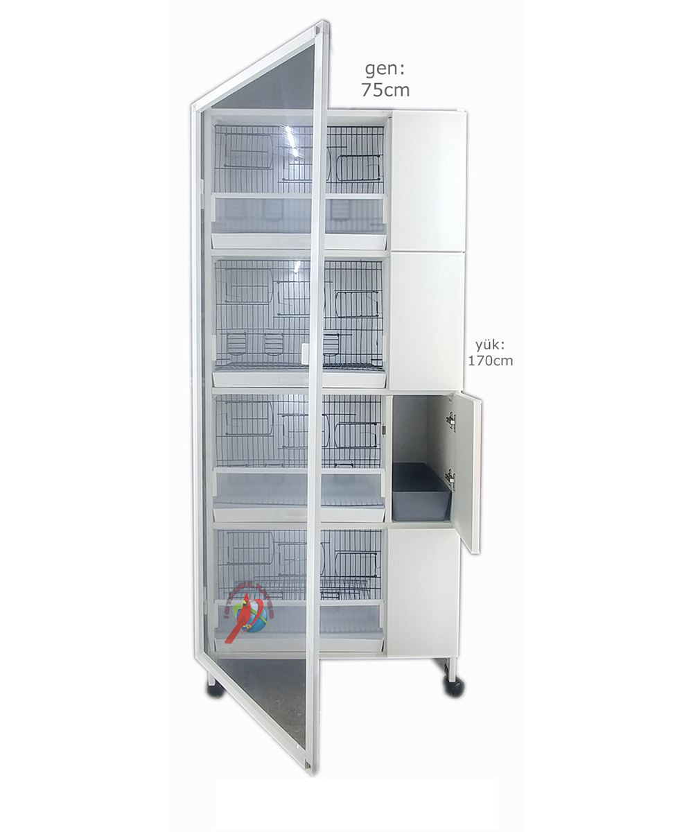 MODEL PDM01Y - 4'lü DOLAP 4 RAFLI DOLAP - PVC KUŞ DOLABI - DOLAP KAFES - PVC KAFES - SALMA KAFES - ÇOK AMAÇLI DOLAP