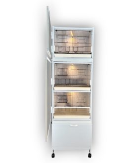 MODEL PDM03Y - 3'lü DOLAP - PVC KUŞ DOLABI - DOLAP KAFES - PVC KAFES - SALMA KAFES - ÇOK AMAÇLI DOLAP