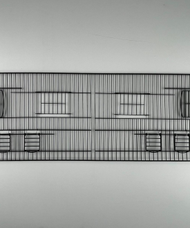 İstanbul Kafes Bölmeli Salma Kuş Kafesi Ön Teli – Muhabbet Kuşu, Kanarya, Sultan Papağanı ve Cennet Papağanı – 100,5 cm × 26,5 cm – Siyah Parlak Fırın Boyalı Kafes Ön teli